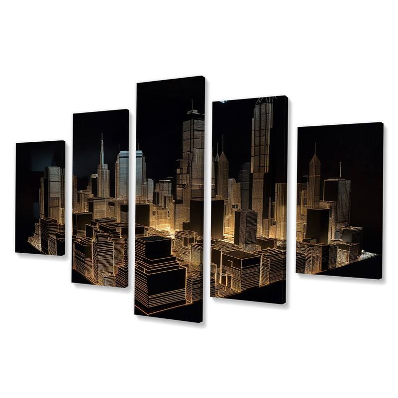 Designart "3D Cityscape New York Future Architecture" Futuristic